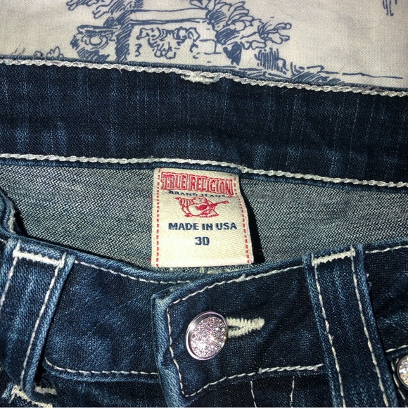 True Religion Becky Womens Black Swarovski Crystal Jeans Size 30 Beautiful. - Picture 5 of 12
